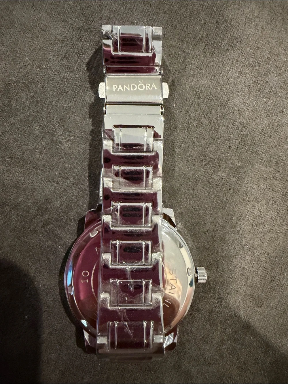 New Pandora Women's Silver Watch with Pink Dial